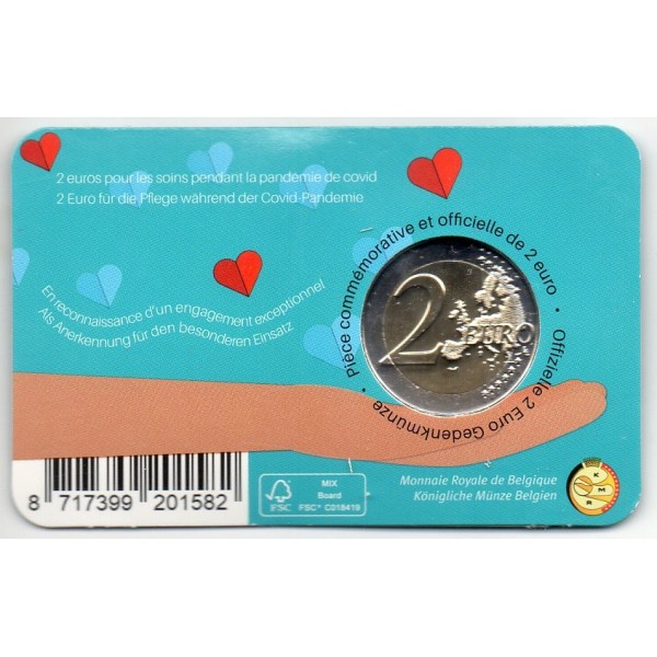 2 euros commémorative Belgique 2022 Santé Covid Version Flamande pièce de monnaie euro