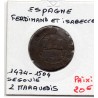 Espagne 2 maravedis 1474-1504 Ségovie TB, Ferdinand V et Isabelle pièce de monnaie