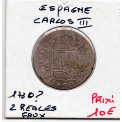 Espagne Faux 2 reales charles III 1730 TB pièce de monnaie