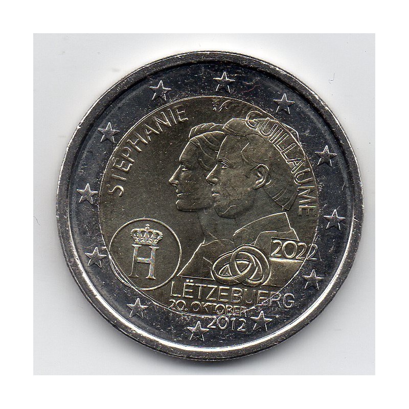 2 euro commémorative Luxembourg 2022 Mariage de Guillaume piece de monnaie €