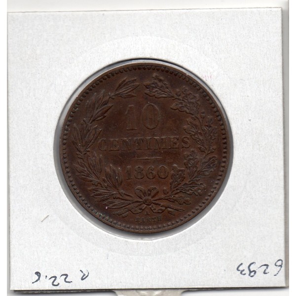 Luxembourg 10 centimes 1860 Sup-, KM 23 pièce de monnaie