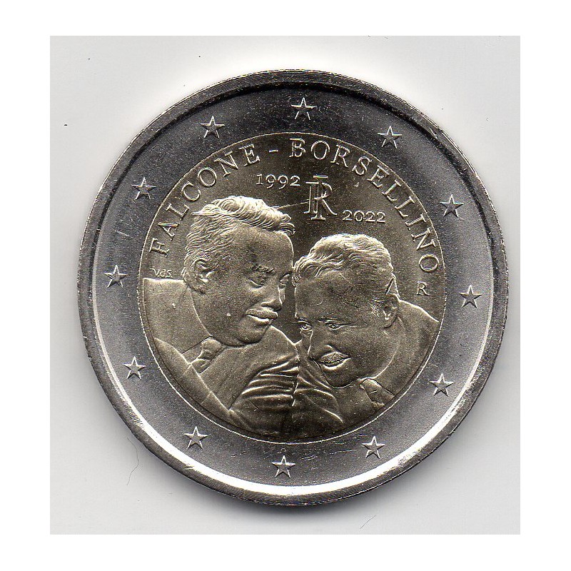 2 euro commémorative Italie 2022 Falcone et Borselino piece de monnaie €