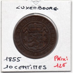 Luxembourg 10 centimes 1855 TTB+, KM 23 pièce de monnaie