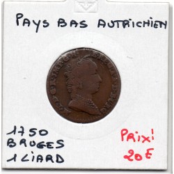 Pays-Bas Autrichiens Liard 1750 Lion Bruges TB, KM 2 pièce de monnaie
