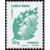 Timbre France Yvert No 4593 Marianne de Beaujard, lettre verte 20g vert émeraude