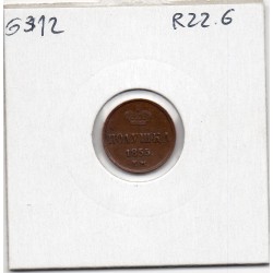 Russie Polushka 1/4 Kopeck 1855 EM TTB+, KM 1.1  pièce de monnaie