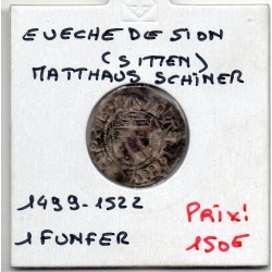 Suisse Evêché de Sion Sitten Matthaus Schiner 1 Funfer 1499-1522 TTB, pièce de monnaie