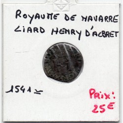 Navarre Henri d'Albret liard 1541 TTB pièce de monnaie