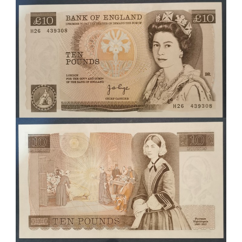 Grande Bretagne Pick N°379a, Neuf Billet de banque de 10 Pound 1975-1980