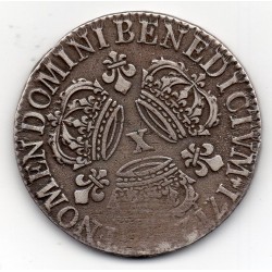 1/2 Ecu Aux trois couronnes 1711 X Amiens Louis XIV pièce de monnaie royale