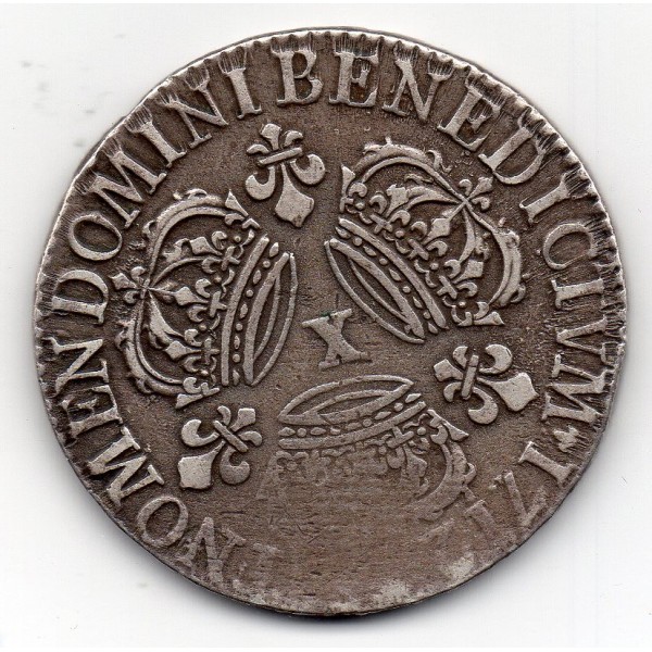 1/2 Ecu Aux trois couronnes 1711 X Amiens Louis XIV pièce de monnaie royale