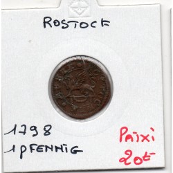 Rostock 1 pfennig 1798 TTB KM 129 pièce de monnaie