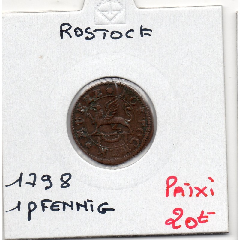 Rostock 1 pfennig 1798 TTB KM 129 pièce de monnaie Rostock 1 pfennig 1798 TTB KM 129 pièce de monnaie