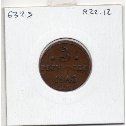 Rostock 3 pfennig 1843 TTB KM 132 pièce de monnaie