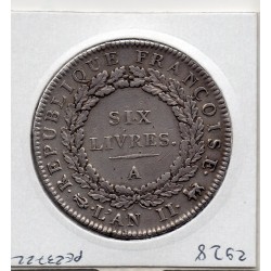 6 Livres génie Convention 1er semestre 1793 A paris TTB+, France pièce de monnaie