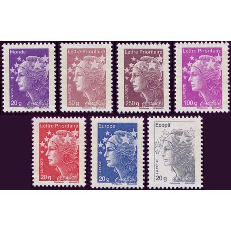 Timbre France Yvert No 4614-4620 Type Marianne de Beaujard