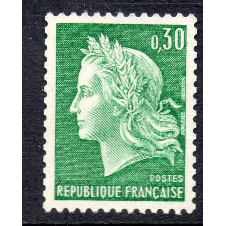 Timbre Yvert No 1536Aa France variété Marianne de Cheffer gomme tropicale