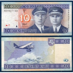 Lituanie Pick N°65 TTB, Billet de banque de 10 Litu 2001