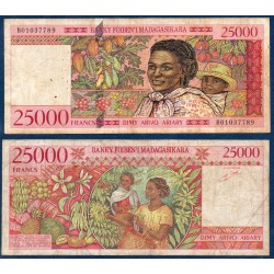 Madagascar Pick N°82, TB Billet de banque de 25000 Francs : 5000 ariary 1998