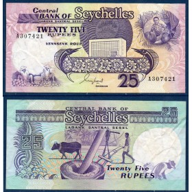 Seychelles Pick N°33, TTB Billet de banque de 25 Rupees 1989