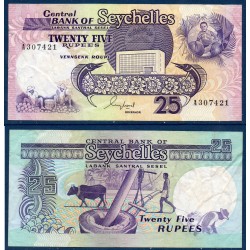 Seychelles Pick N°33, TTB Billet de banque de 25 Rupees 1989