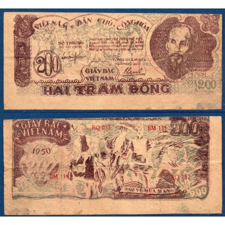 Viet-Nam Nord Pick N°34a, TTB Billet de banque de 200 dong 1950