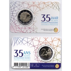 2 euros commémorative Belgique version Flamande 2022 Erasmus pièce de monnaie euro