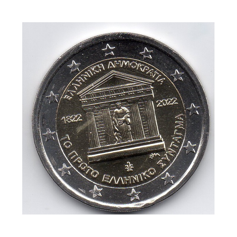 2 euro commémorative Grece 2022 Constitution piece de monnaie €
