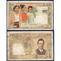 Indochine Pick N°108, TB Billet de banque de 100 piastre 1954