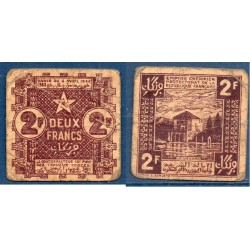 Maroc cherifien Pick N°43, Billet de banque de 2 Francs 1944