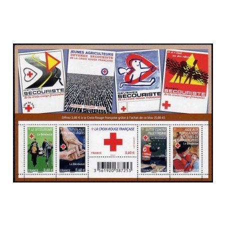 Bloc Feuillet France année 2011 Yvert F4621 Croix Rouge