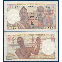 AOF Pick 36a, Billet de banque de 5 Francs 17.8.1943
