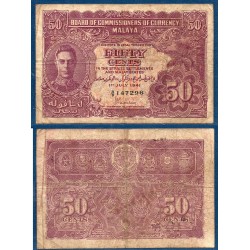 Malaisie Malaya Pick N°10a, Billet de banque de 50 cents 1941