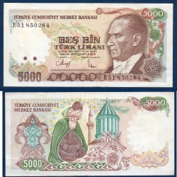 Turquie Pick N°197, TTB Billet de banque de 5000 Lira 1990