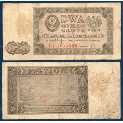 Pologne Pick N°134, TB Billet de banque de 2 Zlote 1948