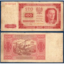 Pologne Pick N°139a, B Billet de banque de 100 Zlotych 1948
