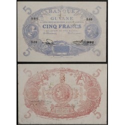 Guyane Française Pick N°1e, TTB Billet de banque de 5 francs 1922-1947
