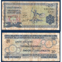 Burundi Pick N°21b, B Billet de banque de 20 Francs 1970-1973