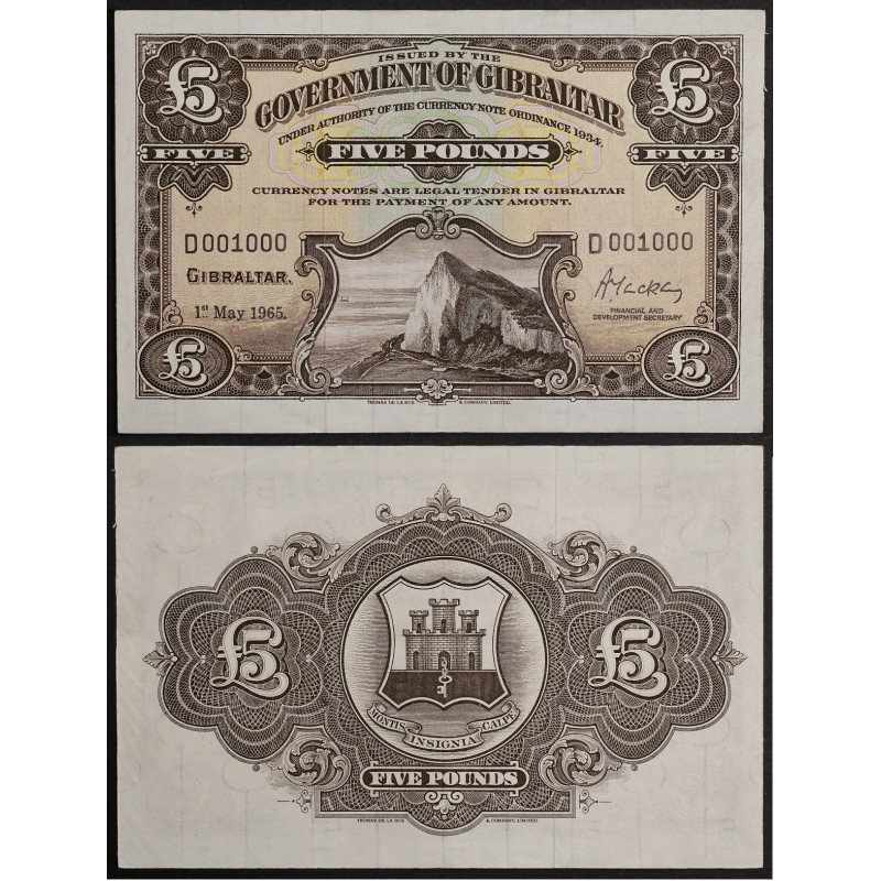 Gibraltar Pick N°19b, Sup- Billet de banque de 5 pounds 1975