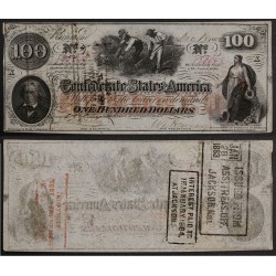 Etats Confédérés d'Amérique PK 45, 18 décembre 1862 Billet de banque de 100 Dollars