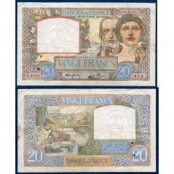 20 Francs Science et Travail TTB- 17.7.1941 Billet de la banque de France