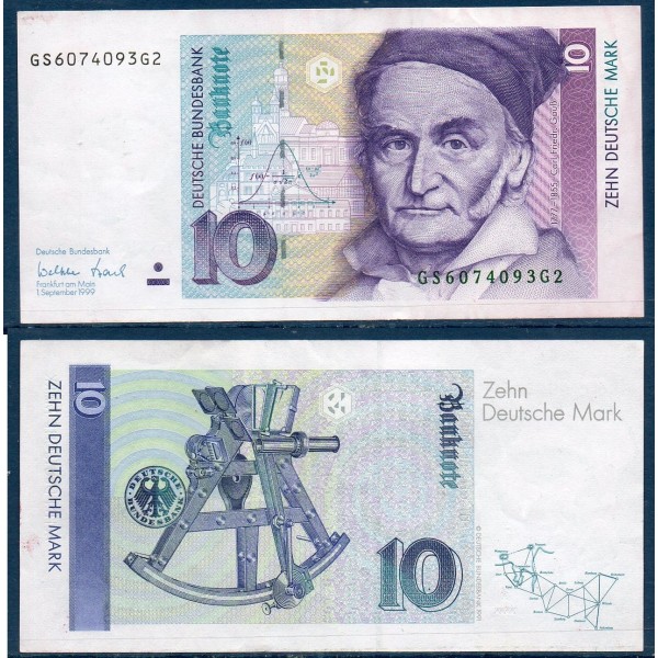 Allemagne RFA Pick N°38d, Billet de banque de 10 Mark 1989