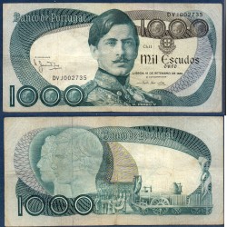 Portugal Pick N°175b, TB Billet de banque de 1000 Escudos 1980
