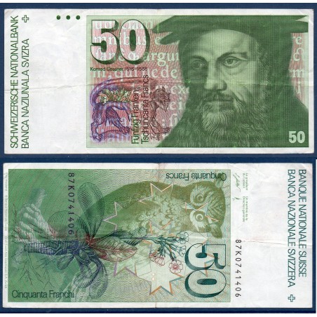 Suisse Pick N°56g, Billet de banque de 50 Francs 1987
