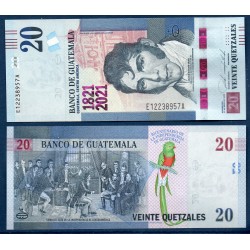 Guatemala Pick N°127, Neuf Billet de banque de 20 Quetzales 2020