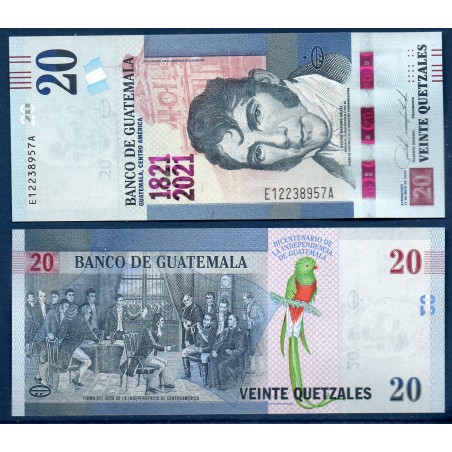 Guatemala Pick N°127, Neuf Billet de banque de 20 Quetzales 2020