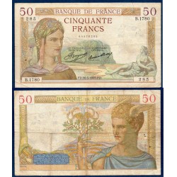 50 Francs Cérès TB 16.5.1935 Billet de la banque de France