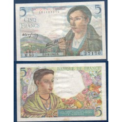 5 Francs Berger TTB 5.8.1943 Billet de la banque de France