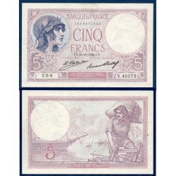 5 Francs Violet TTB 16.10.1930 Billet de la banque de France