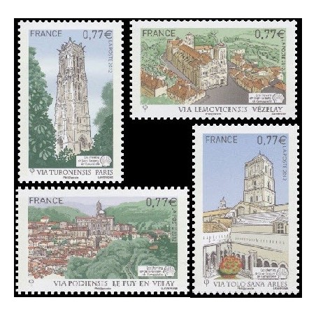 Timbre France Yvert No 4641-4644 Les chemins de Saint-Jacques de Compostelle